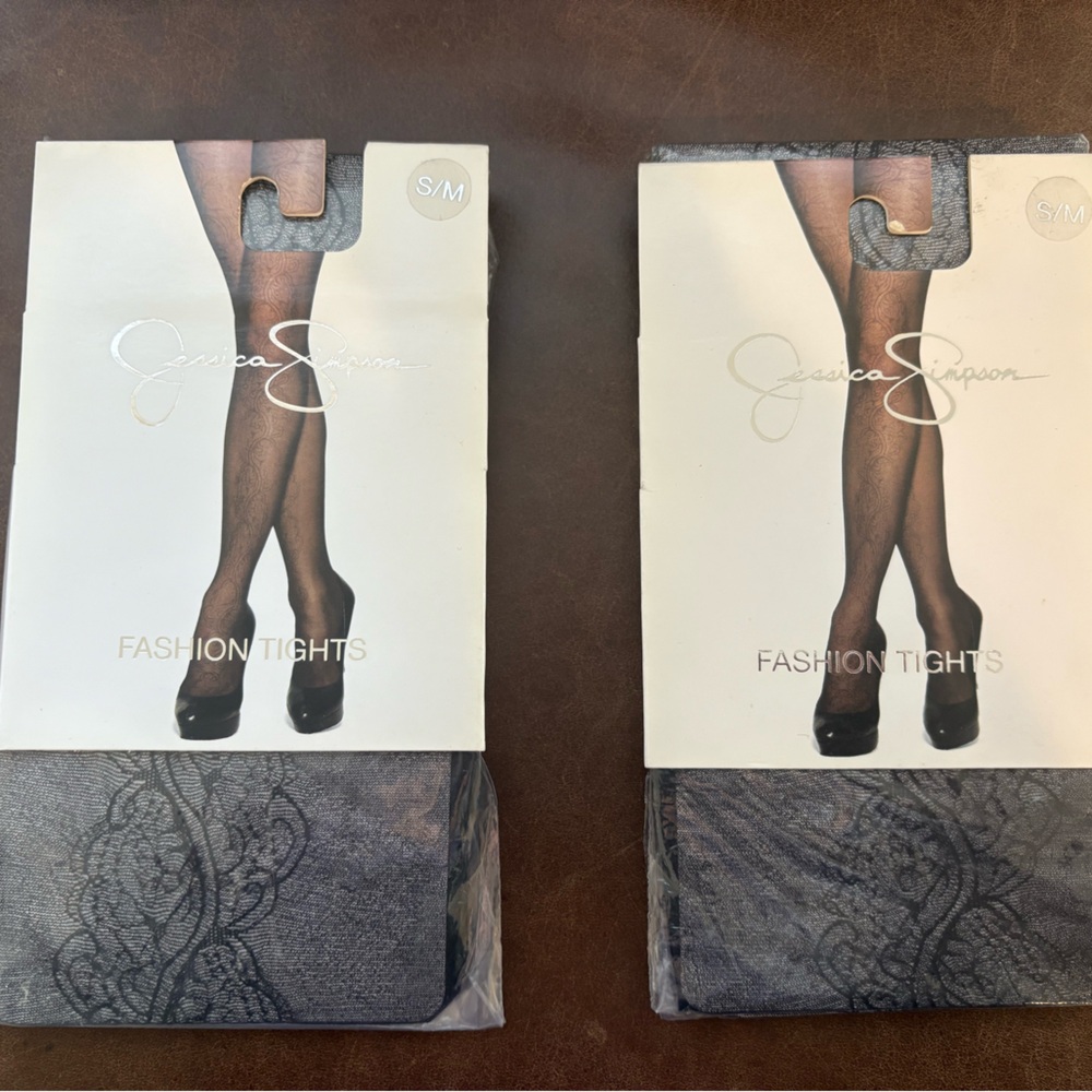 Jessica Simpson Fashion Tights in Black and Gray